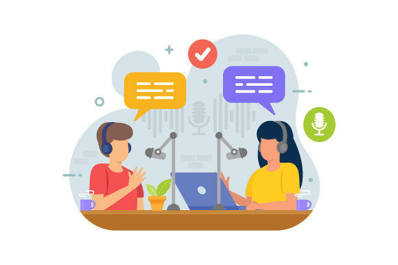 Strategic Use of Podcast Design Concept Vector for Enhanced Branding and Communication